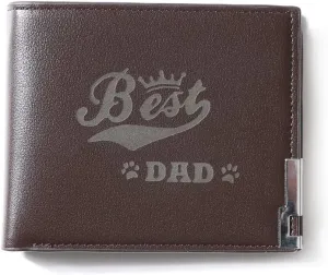 Mo&Ka Dad Gift Bifold Blocking Leather Wallet for Men with Coin Pocket ID Window (Brown 2)