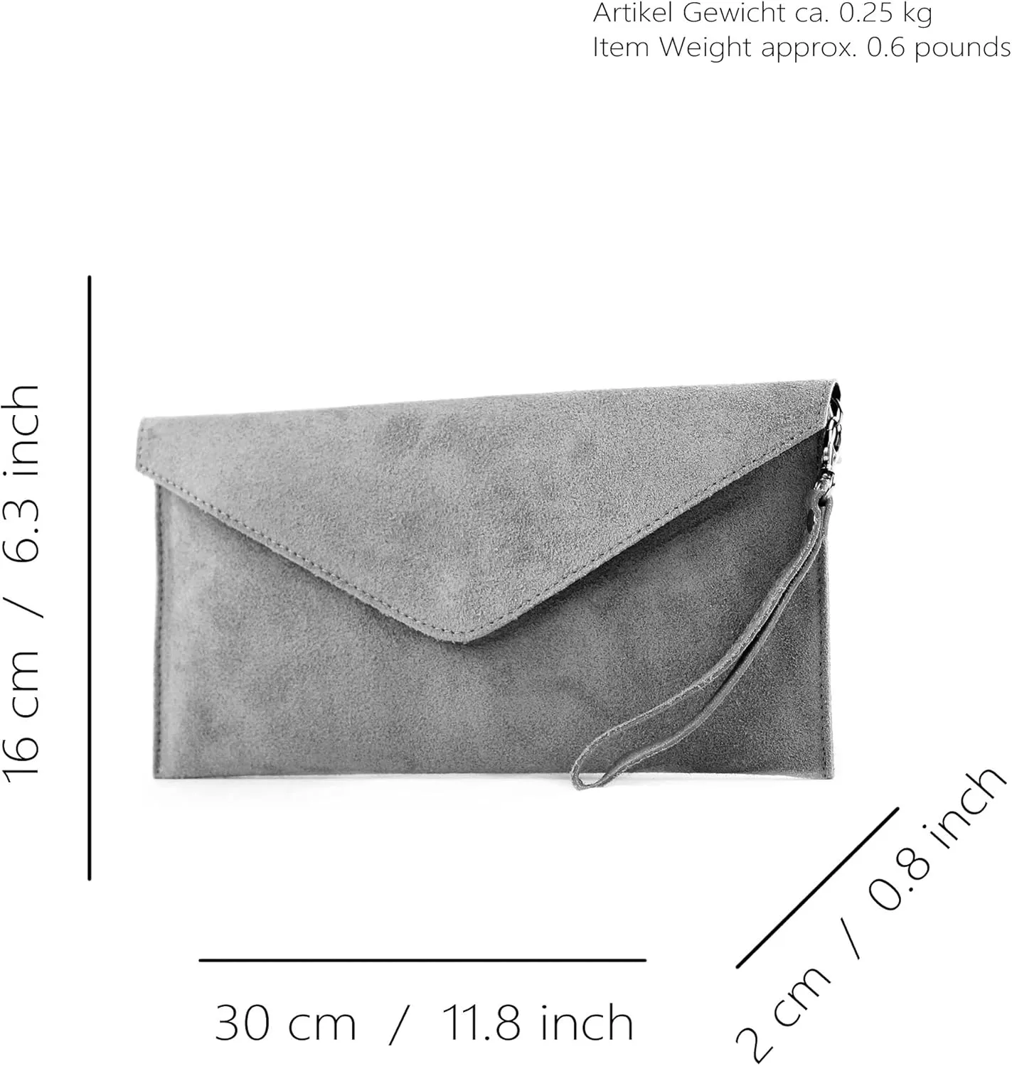 Modamoda de - Italian Leather Clutch & Evening Shoulder Bag - Wild Leather T106