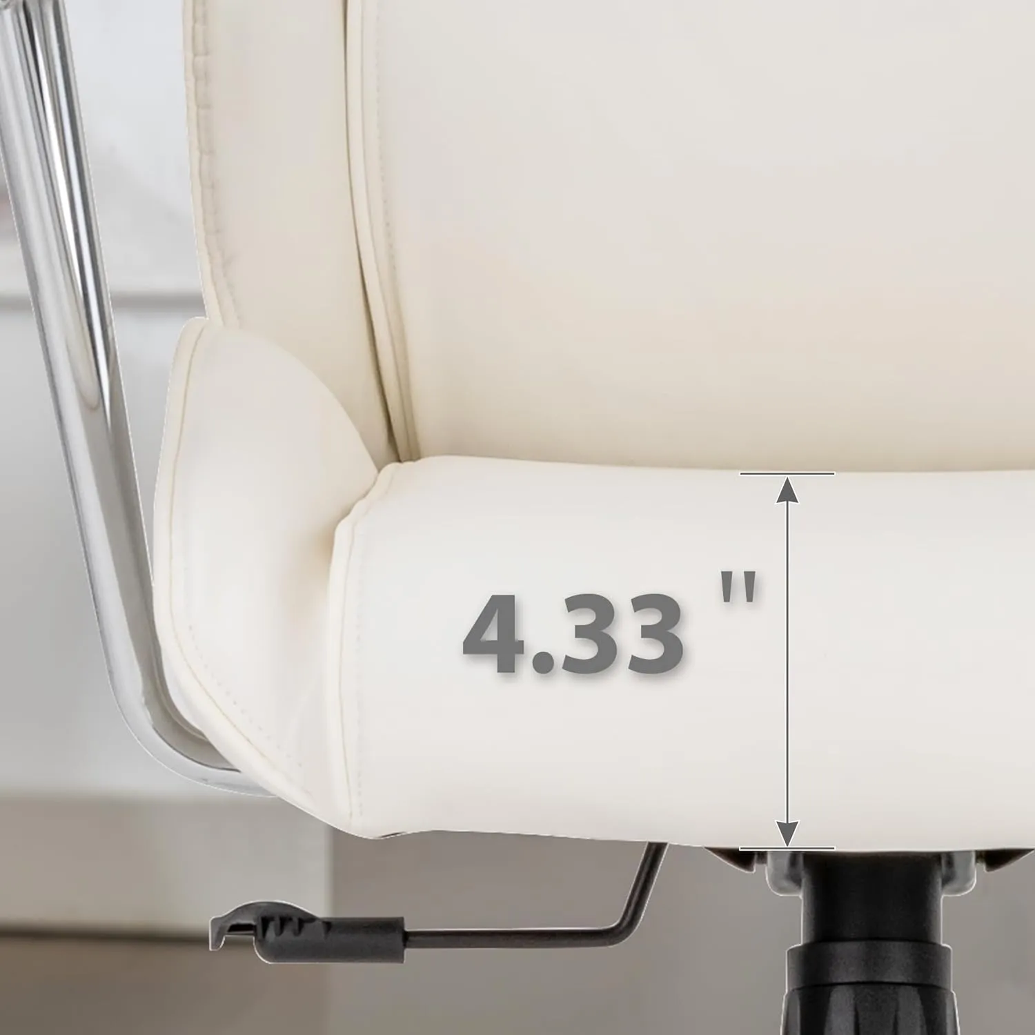 Modern Leather Office Chair,Ergonomic Home Office Desk Chair with Lumbar Support,High Back Swivel Rolling Task Computer Executive Chair,Comfy Conference Room Chairs,330lbs (Cream White)