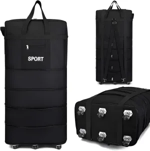 Mokcoliy]【Wheeled Travel Backpack Large Foldable Carry-On Bag with Expandable Storage, Waterproof Organizer for Business Trips & Adventure Holidays