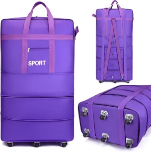Mokcoliy]【Wheeled Travel Backpack Large Foldable Carry-On Bag with Expandable Storage, Waterproof Organizer for Business Trips & Adventure Holidays