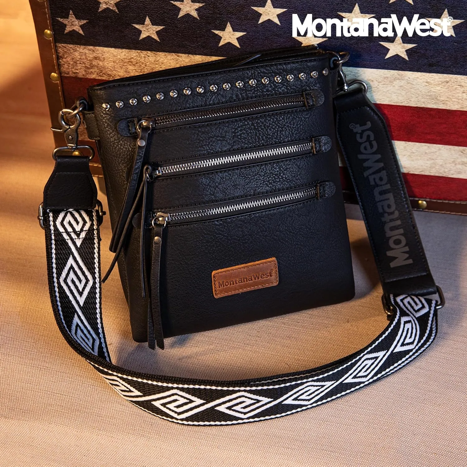 Montana West Crossbody Bags for Women Multi Pocket Cross Body Bag Purses with Guitar Strap