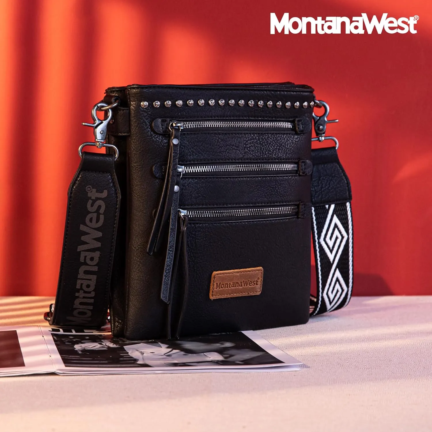 Montana West Crossbody Bags for Women Multi Pocket Cross Body Bag Purses with Guitar Strap