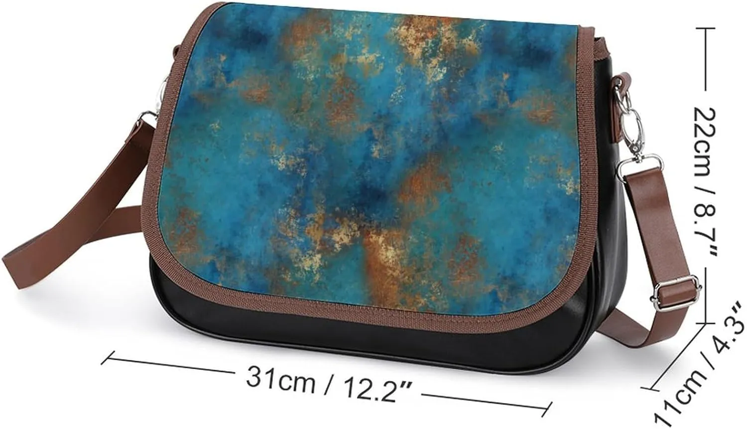 Mother of Pearl Leather Shoulder Bag with Detachable Shoulder Strap Versatile for Daily Use