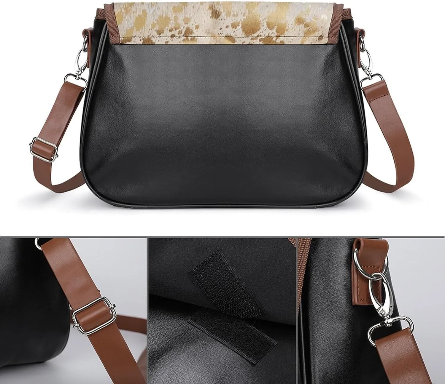 Mother of Pearl Leather Shoulder Bag with Detachable Shoulder Strap Versatile for Daily Use