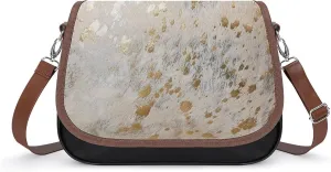 Mother of Pearl Leather Shoulder Bag with Detachable Shoulder Strap Versatile for Daily Use