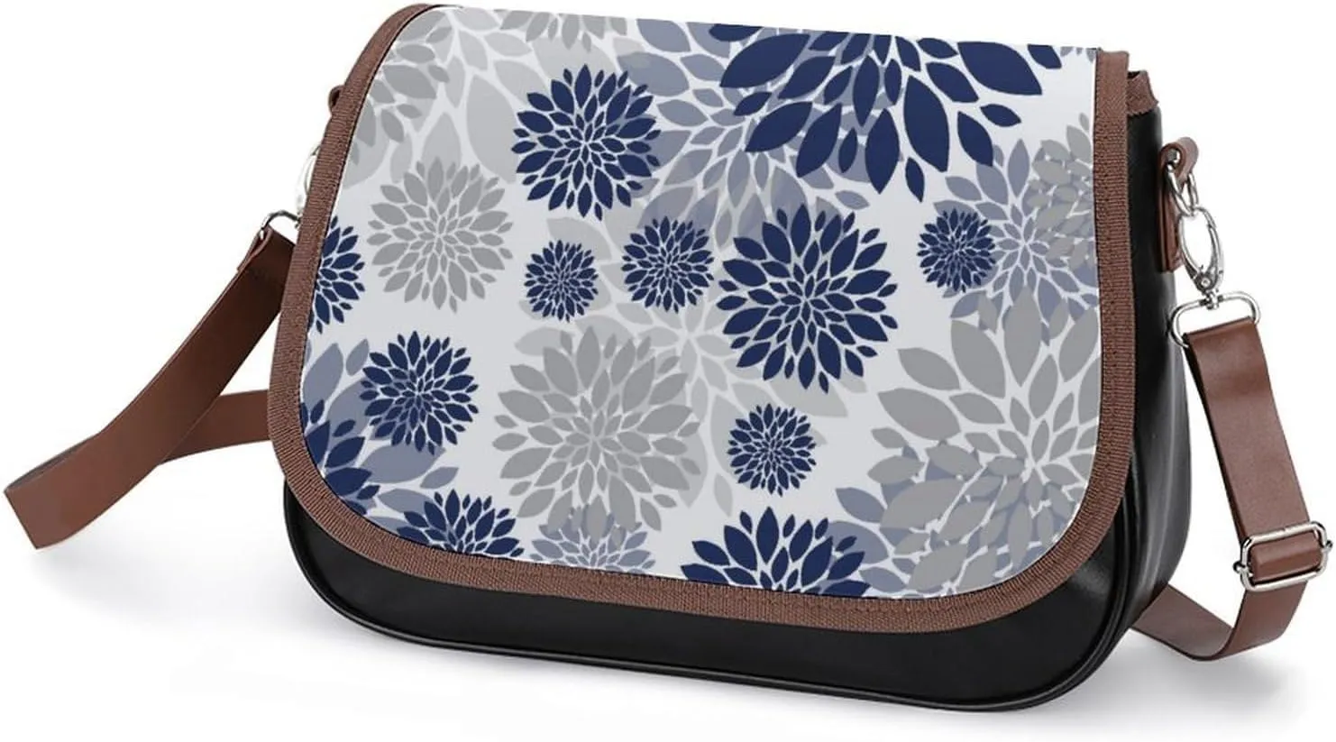 Mother Pearl Tiles Leather Shoulder Bag with Detachable Shoulder Strap Versatile for Daily Use