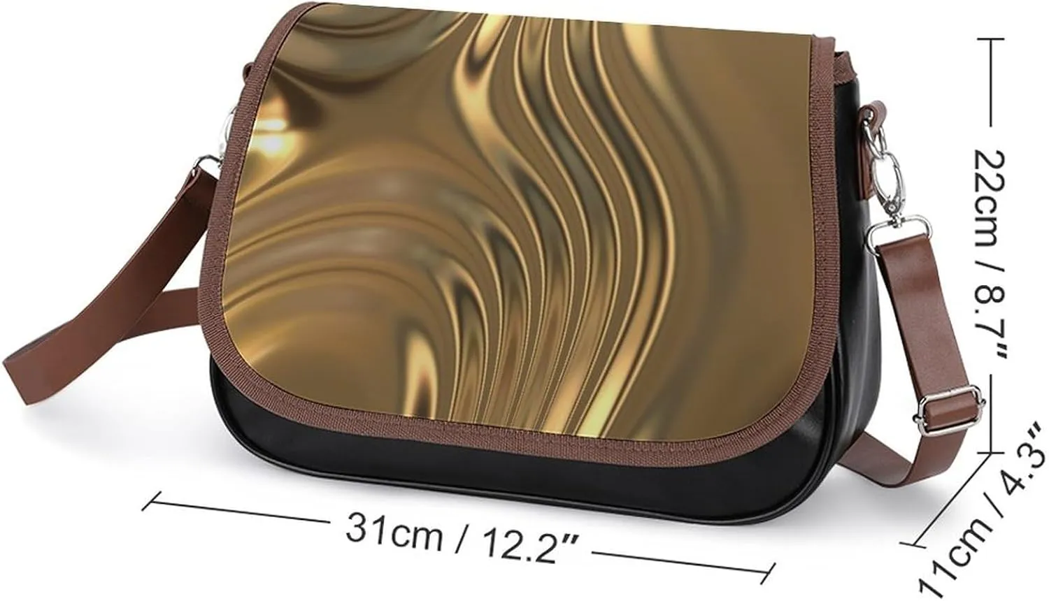 Mother Pearl Tiles Leather Shoulder Bag with Detachable Shoulder Strap Versatile for Daily Use