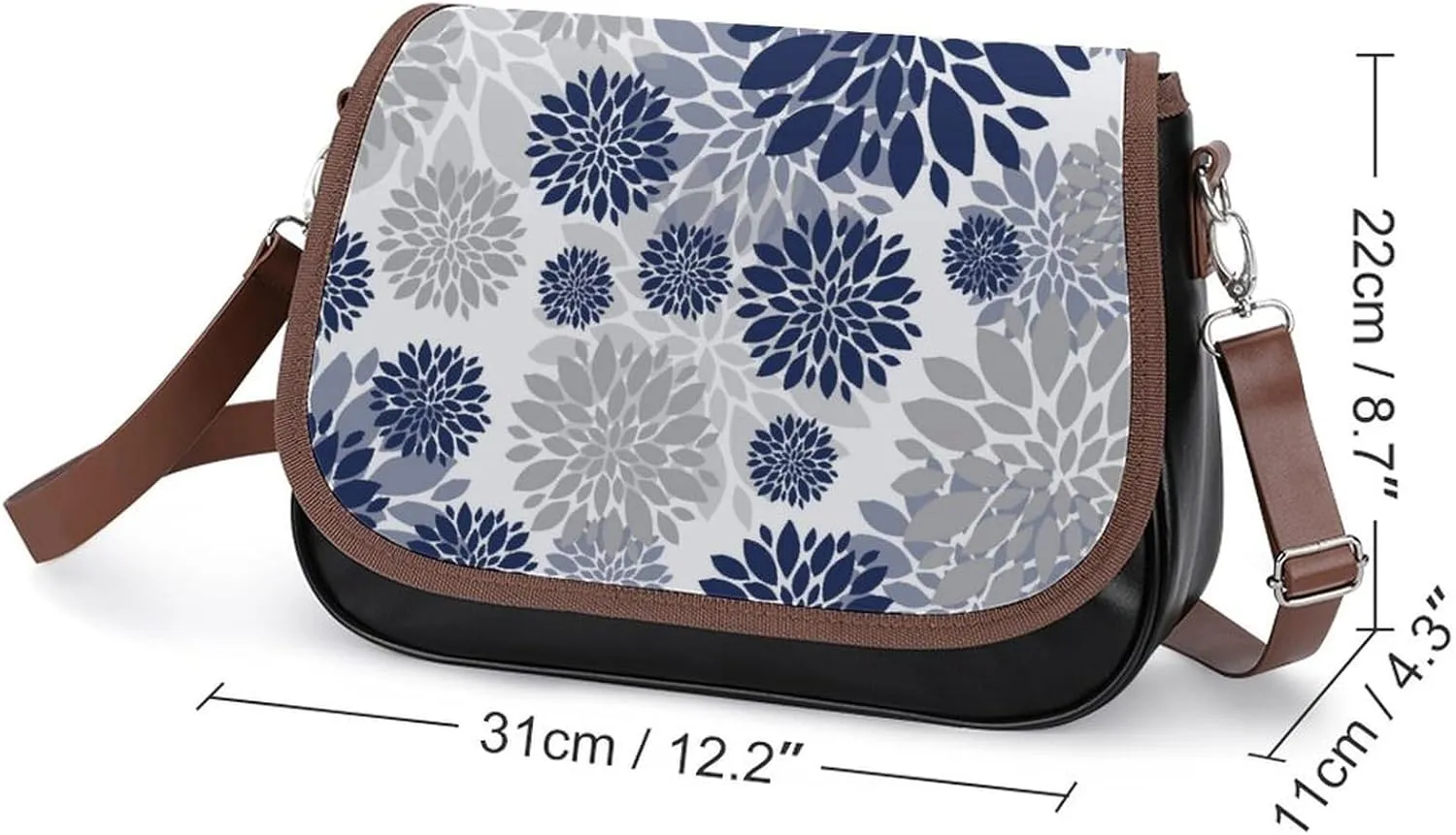 Mother Pearl Tiles Leather Shoulder Bag with Detachable Shoulder Strap Versatile for Daily Use