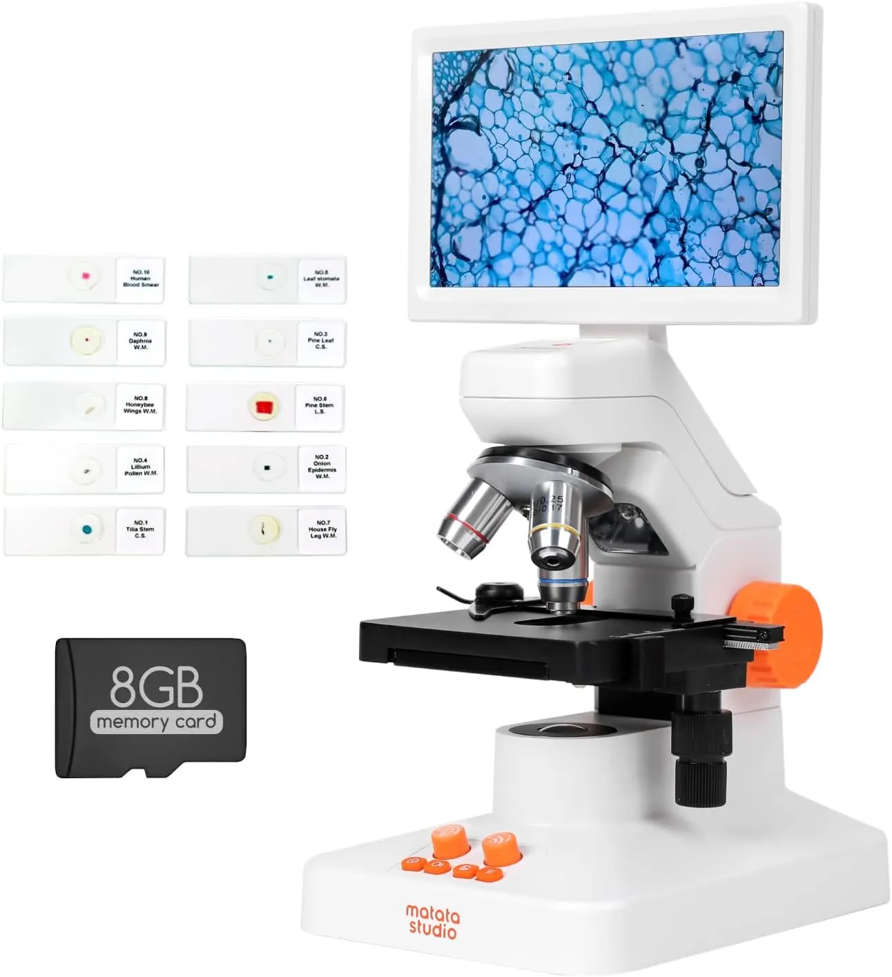 MT3-4 Digital Microscope for Kids Adults, 1200X USB Microscope with 7-inch Screen, Professional Microscopio with 5MP CMOS and 3D Stage Compatible with Windows/Mac/Pad/Phone