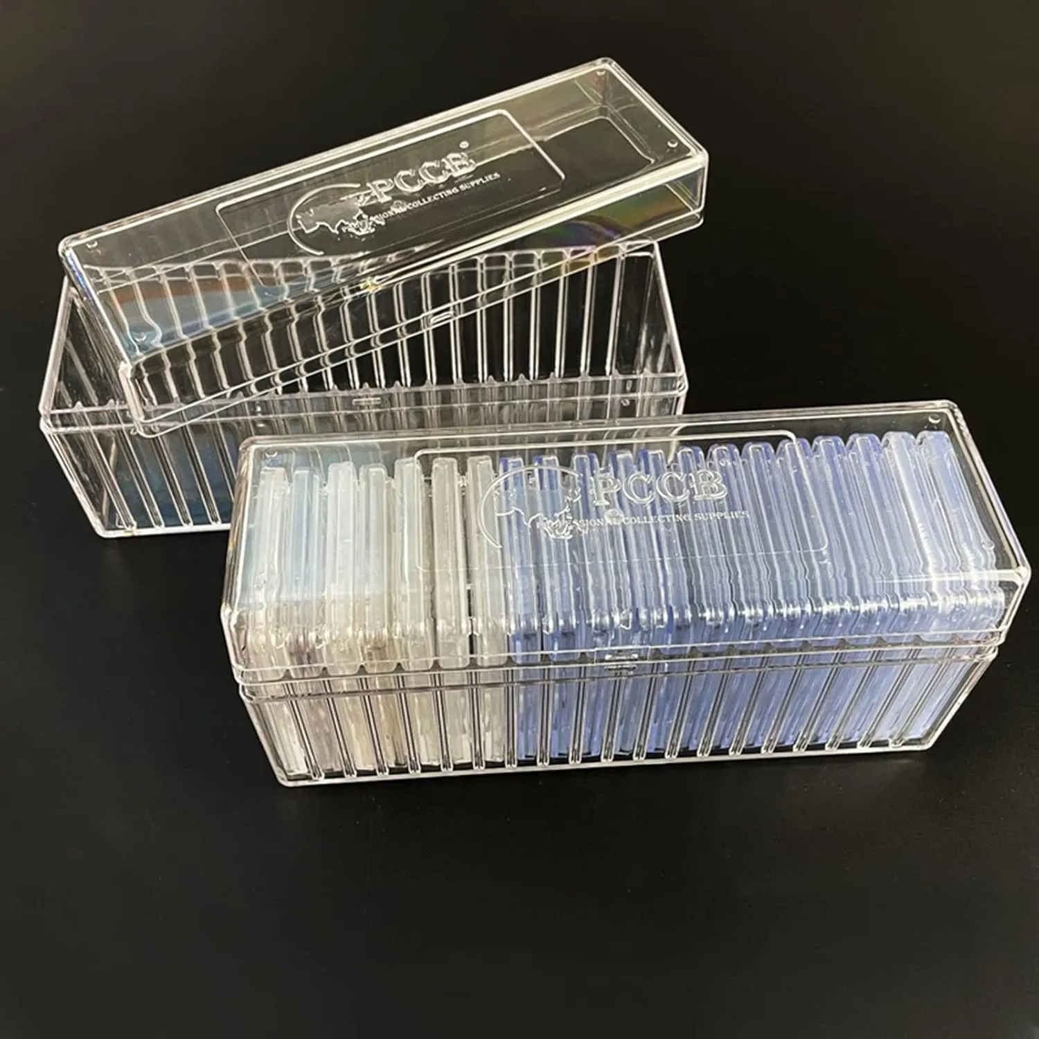MUDOR 4 Pack Coin Slab Storage Box, Transparent Plastic Holder Case Compatible with 20 Slab PCCB PCGS, Olny Box
