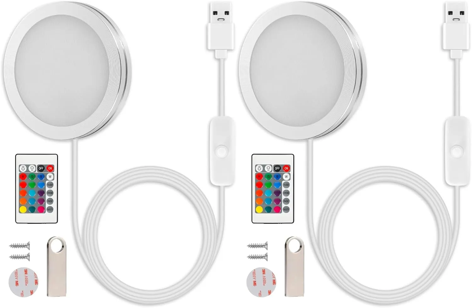 Multicolor RGB LED Lamp Kit for Bambu Labs (2-Pack) – Remote Control & Customizable Designs – 5V 1A