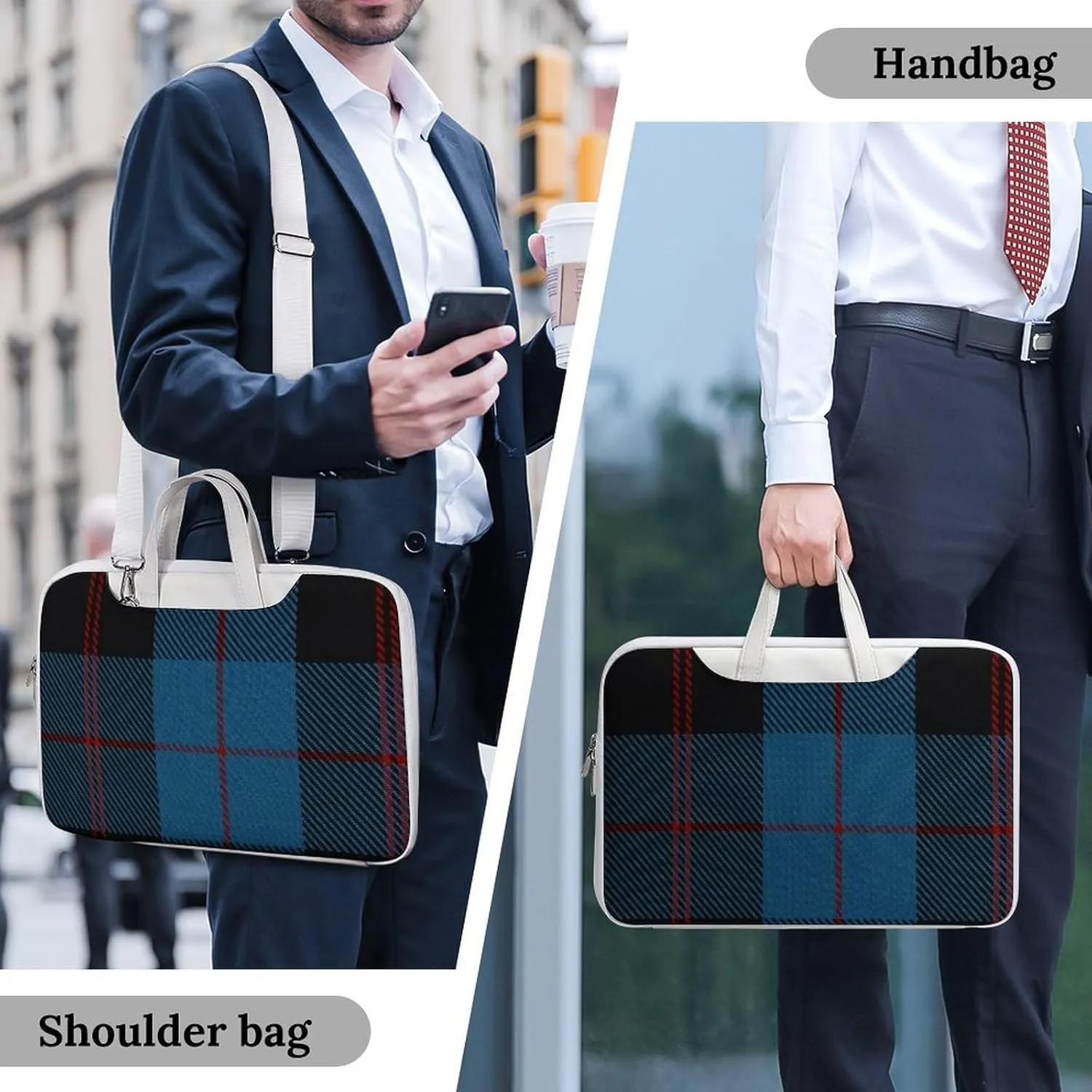 Murray Tartan Handheld Single Shoulder Crossbody Laptop Bag Unisex