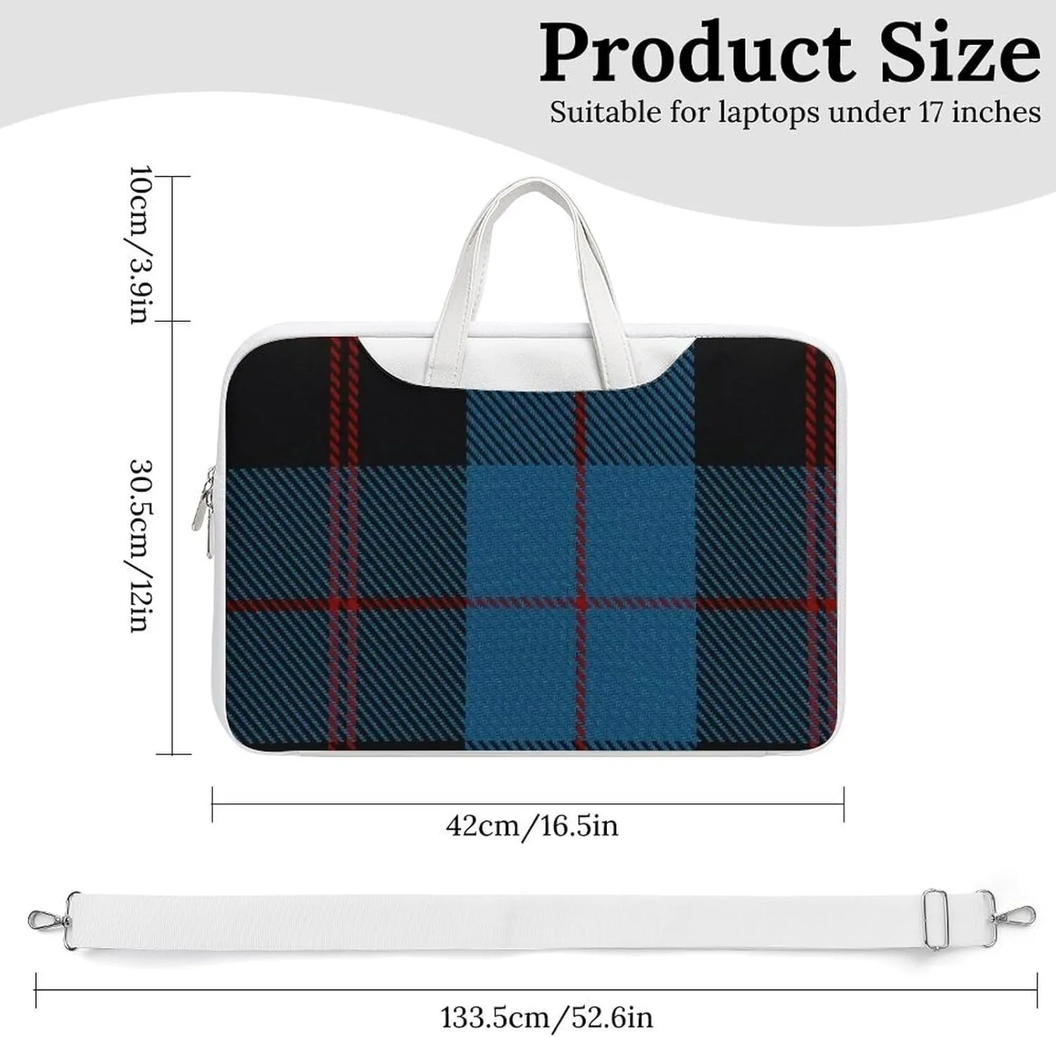 Murray Tartan Handheld Single Shoulder Crossbody Laptop Bag Unisex