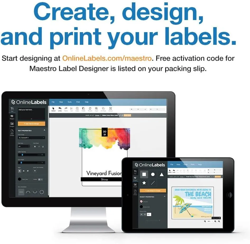 Name Badge Inserts - 2.25 x 3.5 - Cardstock - Pack of 2,000, 250 Sheets - Inkjet/Laser Printer - Online Labels