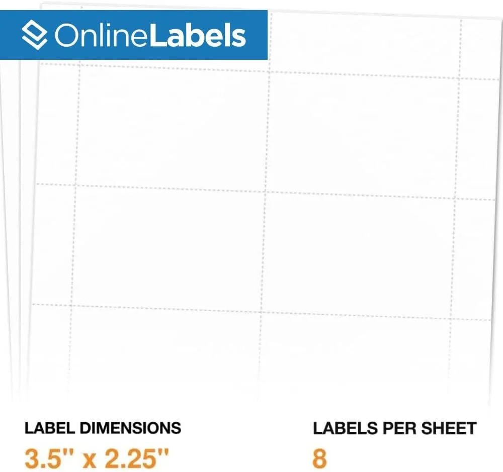 Name Badge Inserts - 2.25 x 3.5 - Cardstock - Pack of 2,000, 250 Sheets - Inkjet/Laser Printer - Online Labels