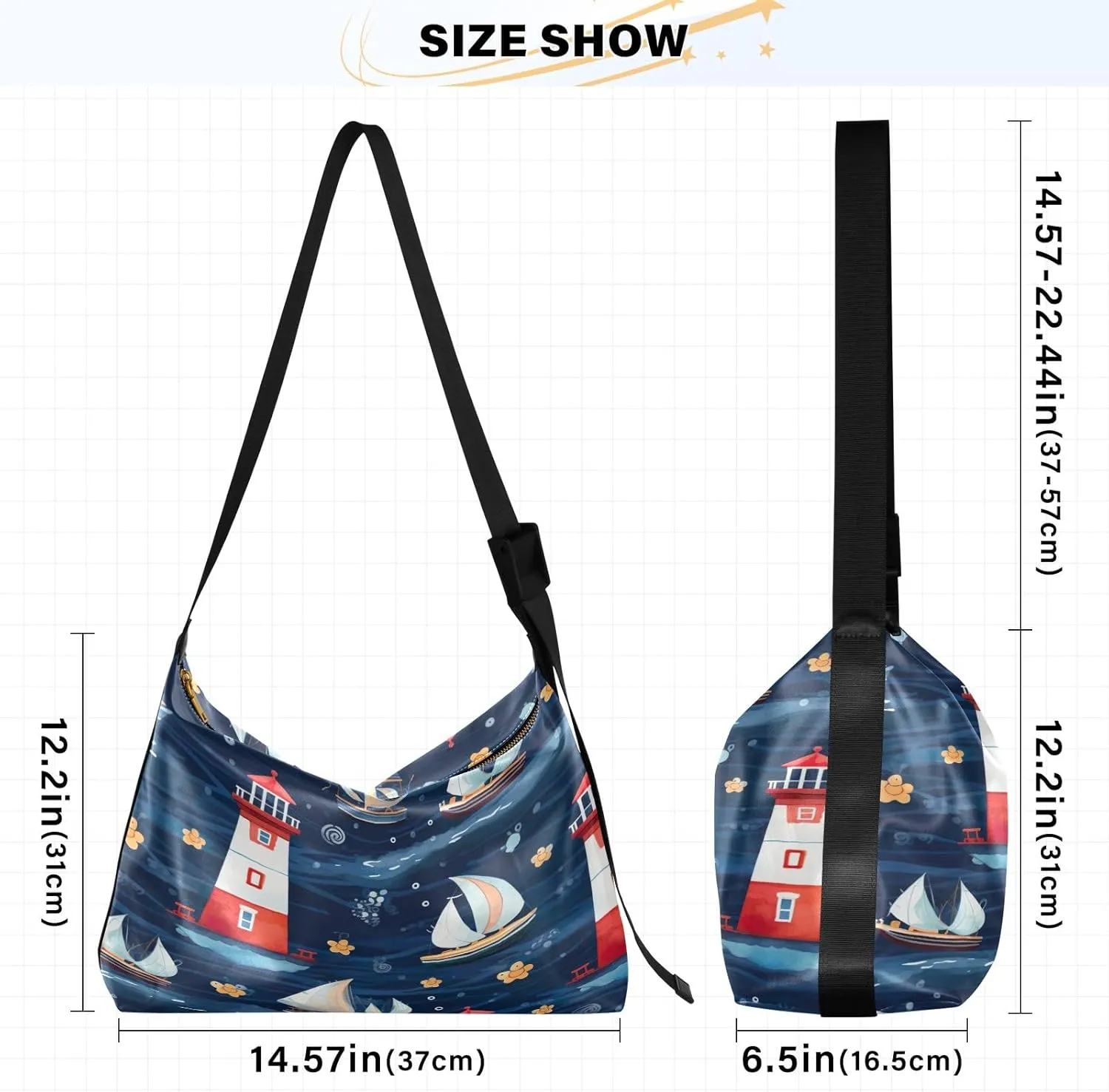 Nebula and Stars Lightweight Shoulder Hobo Bag, Leather Crossbody Bag, Mens Leather Crossbody Bag