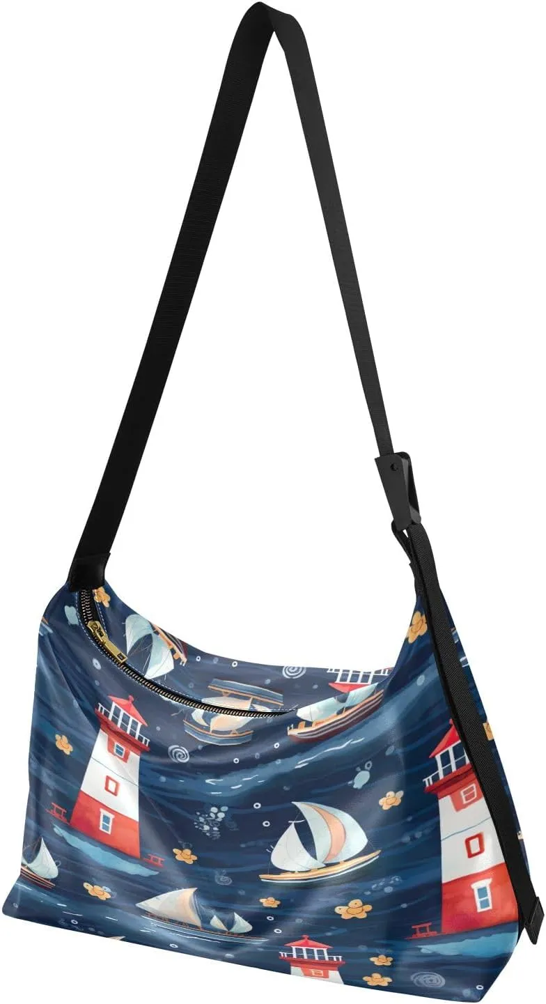 Nebula and Stars Lightweight Shoulder Hobo Bag, Leather Crossbody Bag, Mens Leather Crossbody Bag