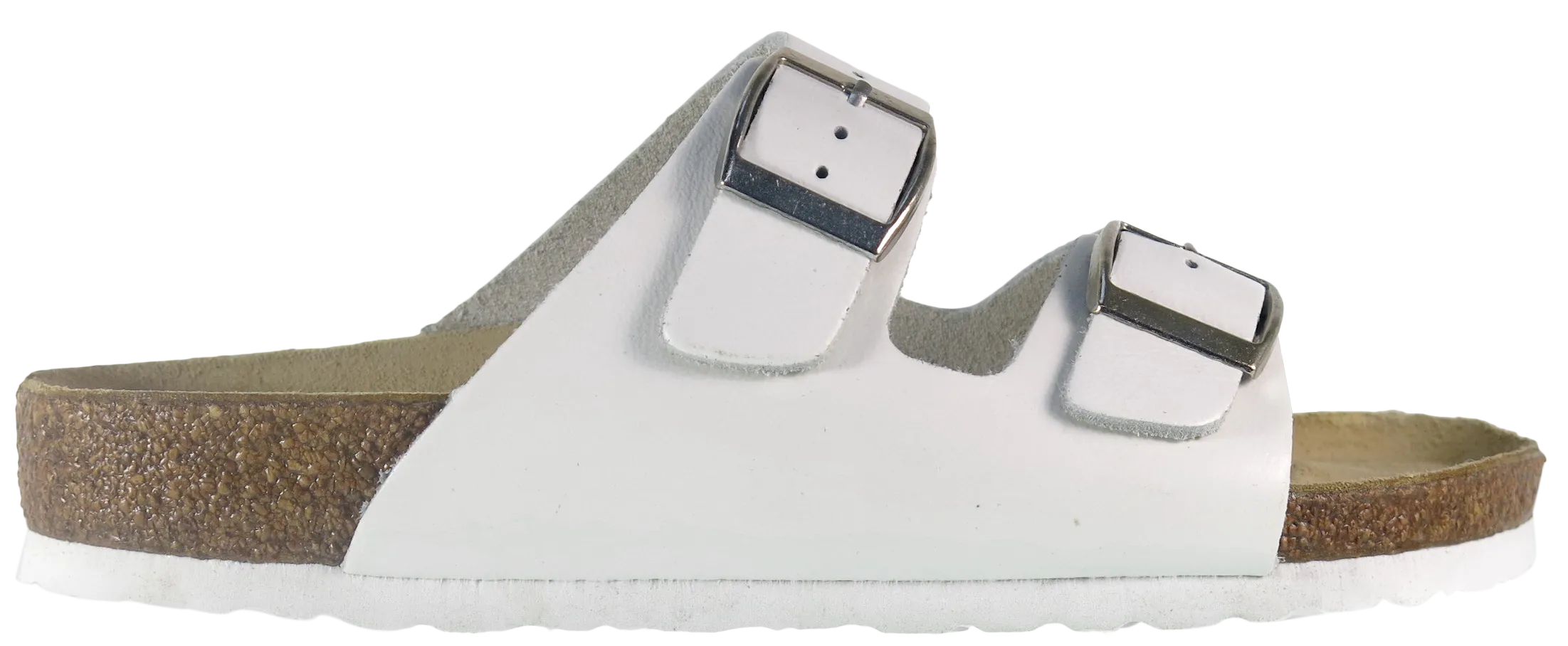 Neckermann Two Strap Slide White Leather