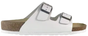 Neckermann Two Strap Slide White Leather