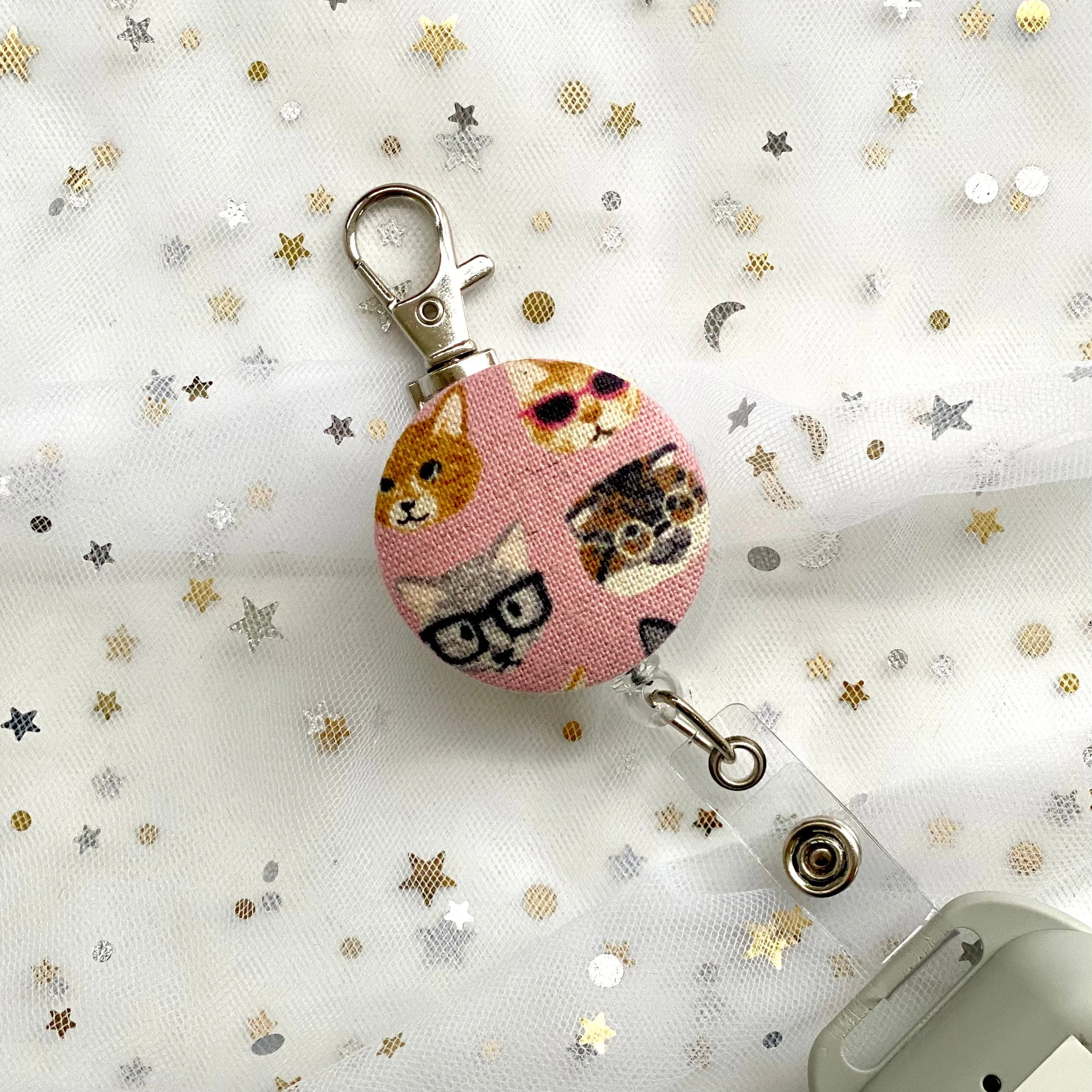 Neko Pink Retractable Badge Reel Only