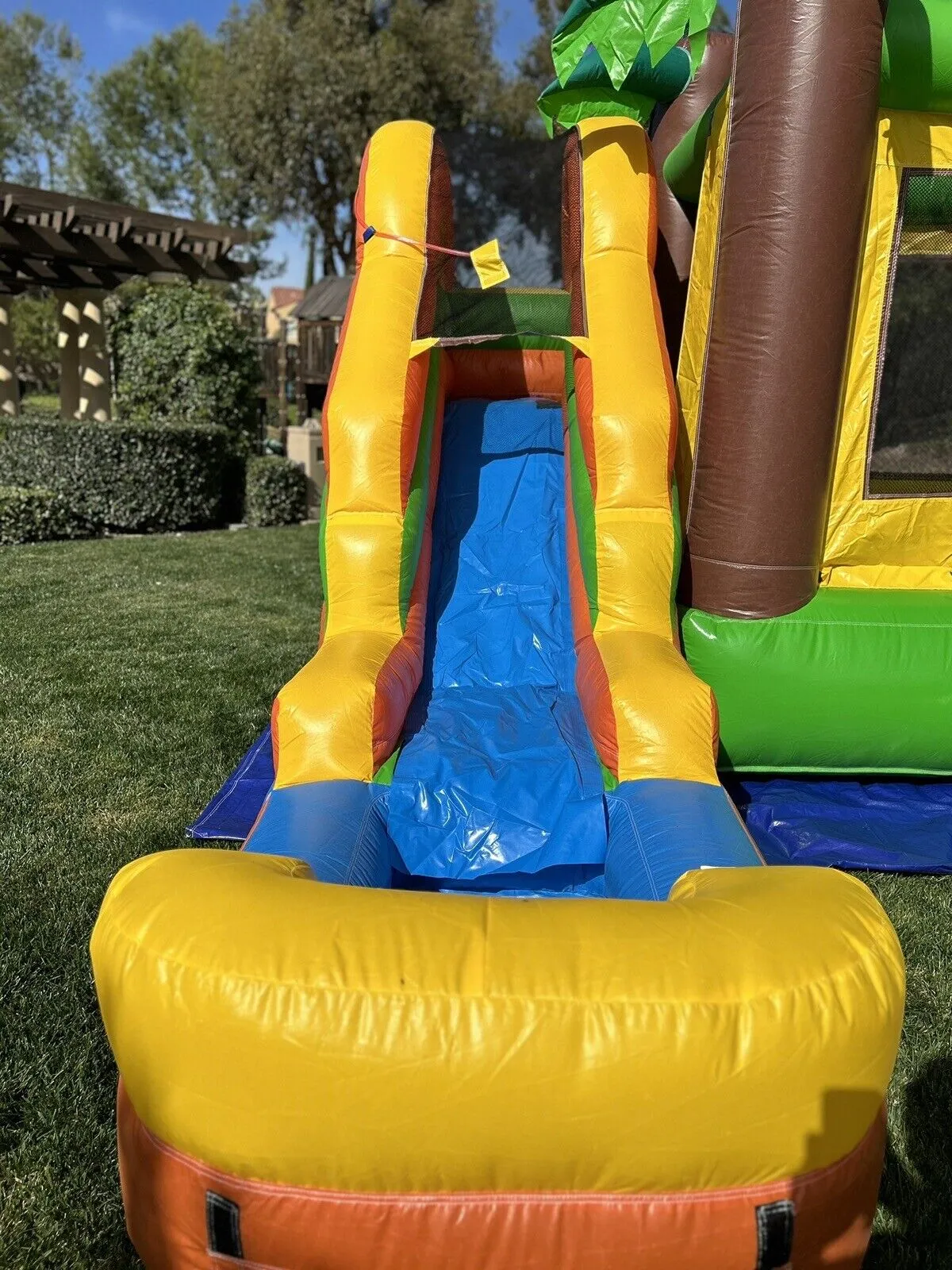 NEW! DUAL LANE TROPICAL DE LUXE INFLATABLE COMBO BOUNCE W/ POOL 100% PVC .