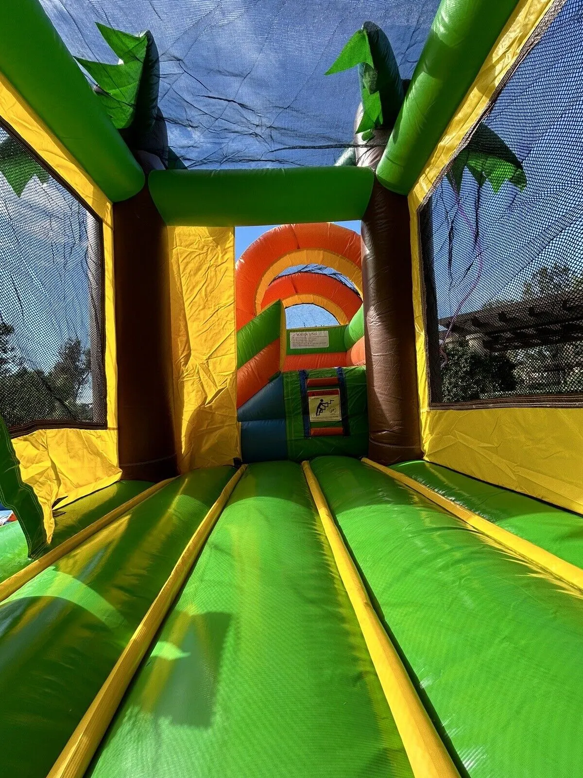 NEW! DUAL LANE TROPICAL DE LUXE INFLATABLE COMBO BOUNCE W/ POOL 100% PVC .