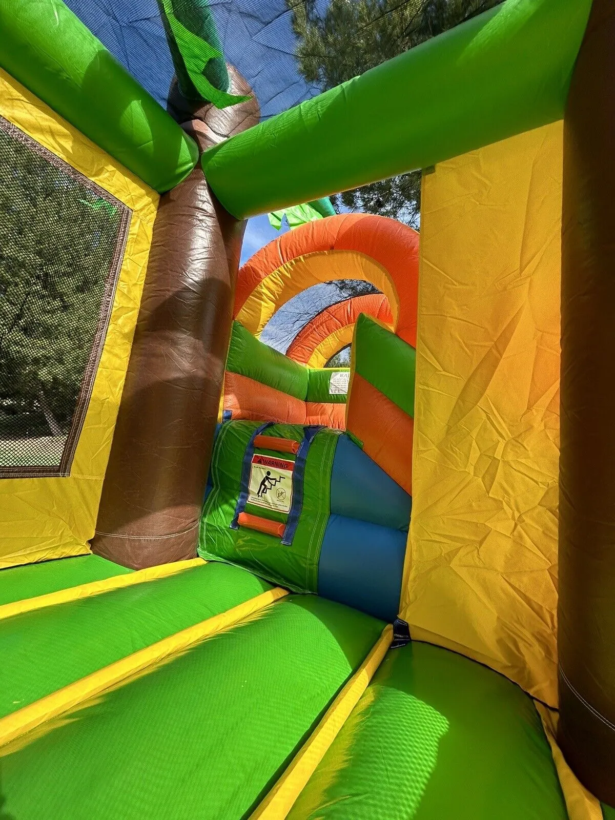 NEW! DUAL LANE TROPICAL DE LUXE INFLATABLE COMBO BOUNCE W/ POOL 100% PVC .