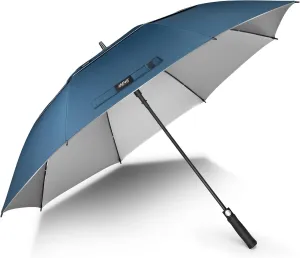 NINEMAX 62/68 Inch Golf Umbrella UV Protection, Large Windproof UV Umbrellas Auto Open Double Canopy Vented Sun Blocking UPF 50  for Sun and Rain