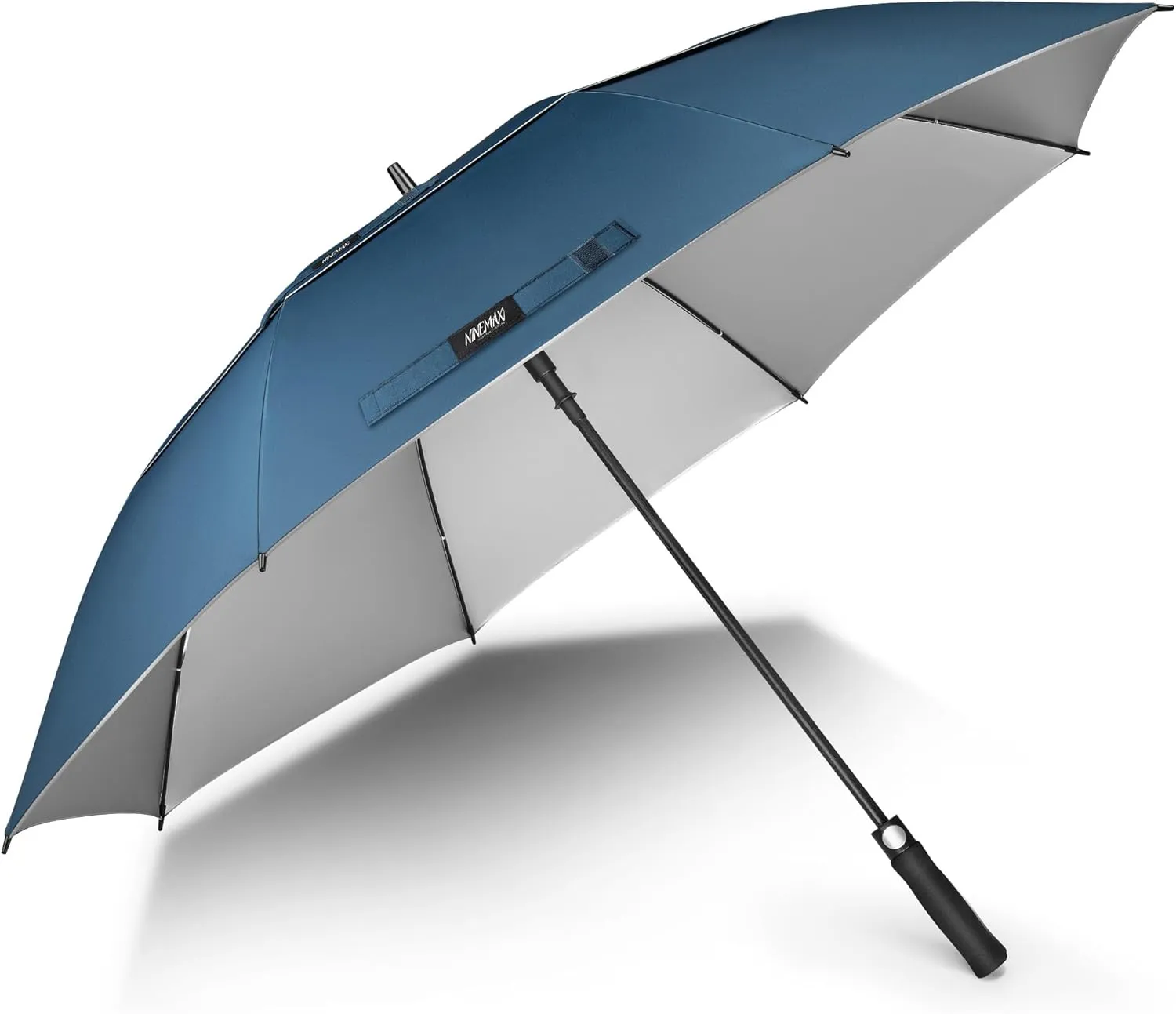 NINEMAX 62/68 Inch Golf Umbrella UV Protection, Large Windproof UV Umbrellas Auto Open Double Canopy Vented Sun Blocking UPF 50  for Sun and Rain