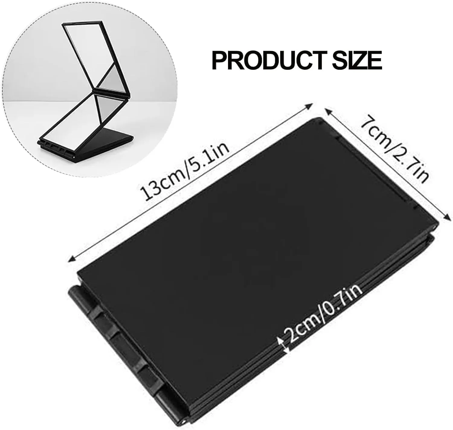Nishomee Mirror, Portable Desktop Expandable, 4-Sided Folding Makeup Mirror, for Hair Cutting, Braiding, 360-Degree Viewing Angle Handheld Mirror to See Back of Head (2Pcs)