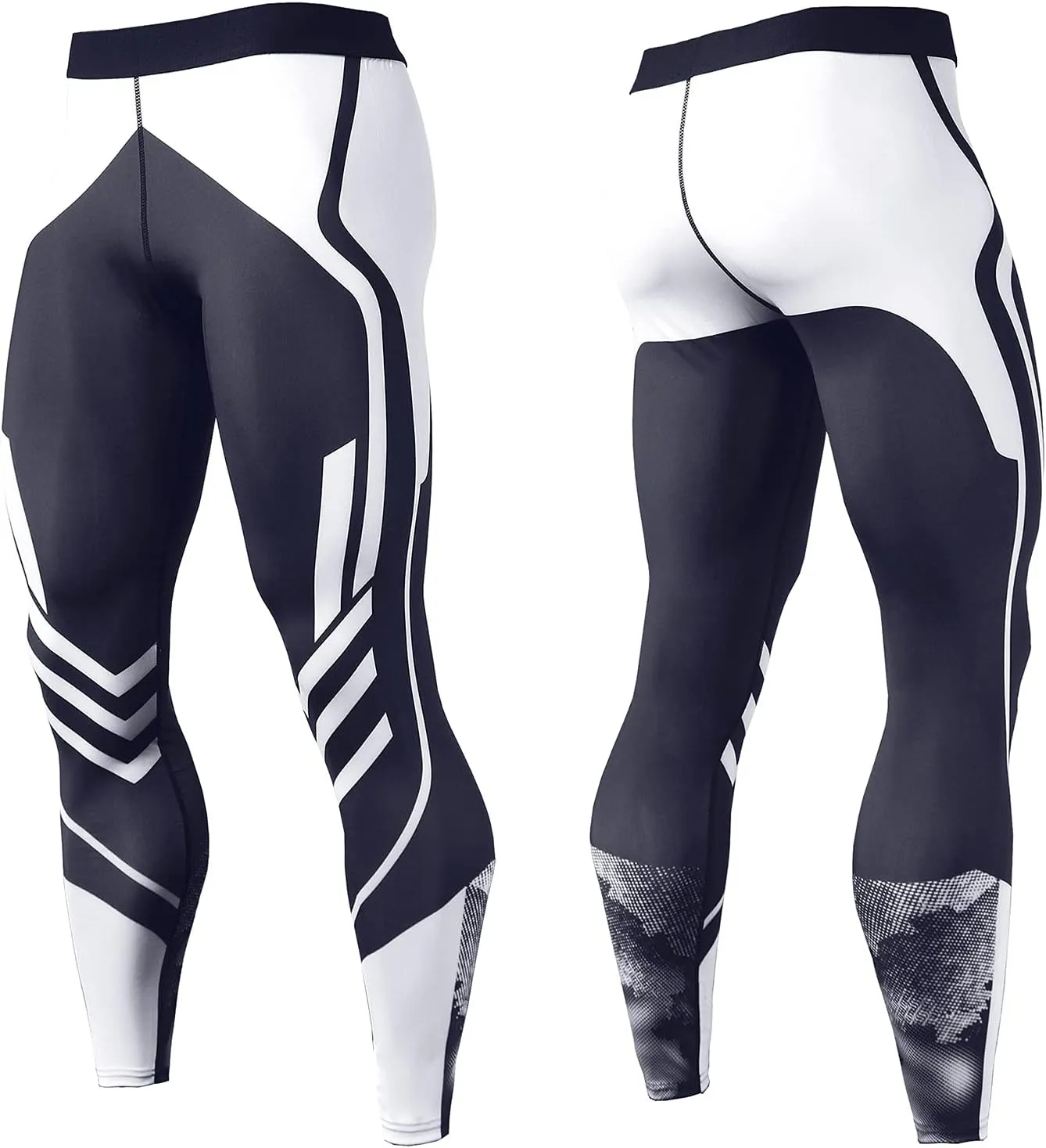 OEBLD Compression Pants Men UV Blocking Running Tights 1 or 2 Pack Gym Yoga Leggings for Athletic Workout