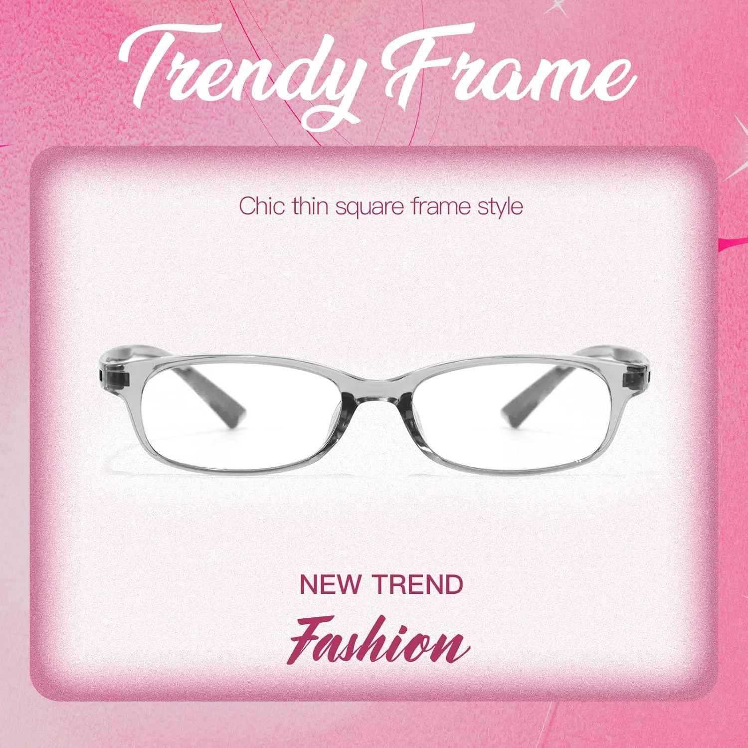 Office-Siren Blue Light Glasses for Women, Rectangle Frame, Y2K Small Eyewear, Anti Eyestrain Computer Glasses