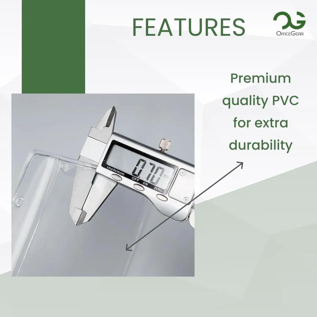 OfficeGear Event Badge Holder [50 Pack] Vertical Hanging Size A6 (4x6 inch 105x150mm) Plus Lanyards and Printable Inserts - Ziplock Closure for ID Cards Passports Delegate Exhibitor Visitor Badges