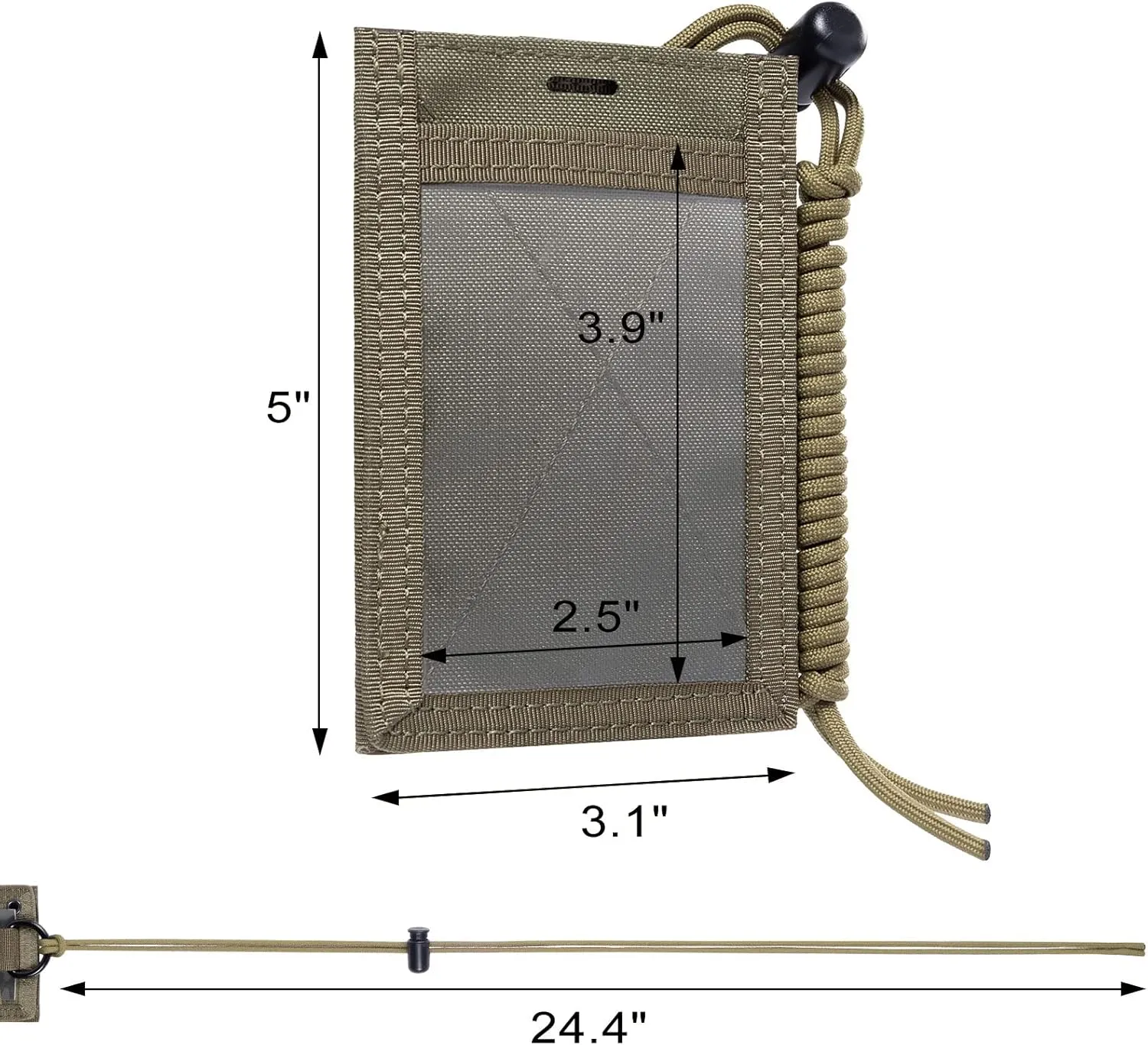 OneTigris Tactical ID Card Holder Hook & Loop Patch Badge Holder Neck Lanyard Key Ring and Credit Card Organizer