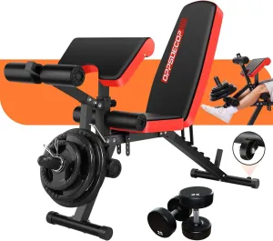 OPPSDECOR Adjustable Weight Bench with Leg Extension, Leg Curl - 800 LBS Heavy Duty Workout Bench for Home Gym - Preacher Curl, Flat, Incline, Decline Sit Up - Full Body Workout