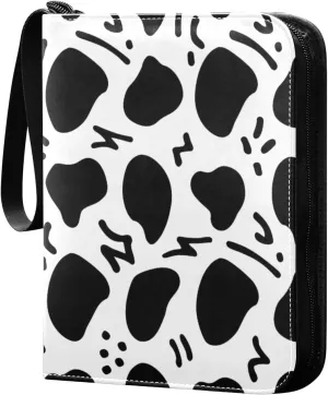 Organic Shapes Card Binder 4 Pockets, 400 Pockets Trading Card Binder Removable Card Albums Card Holder for Games, Sports, Football, Baseball Cards