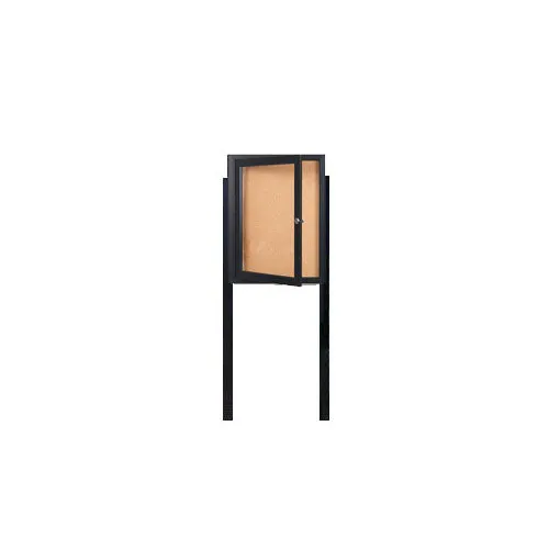 Outdoor Enclosed Poster Display Case with Posts | SwingCase Single Door Metal Cabinet 15 Sizes