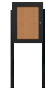 Outdoor Enclosed Poster Display Case with Posts | SwingCase Single Door Metal Cabinet 15 Sizes