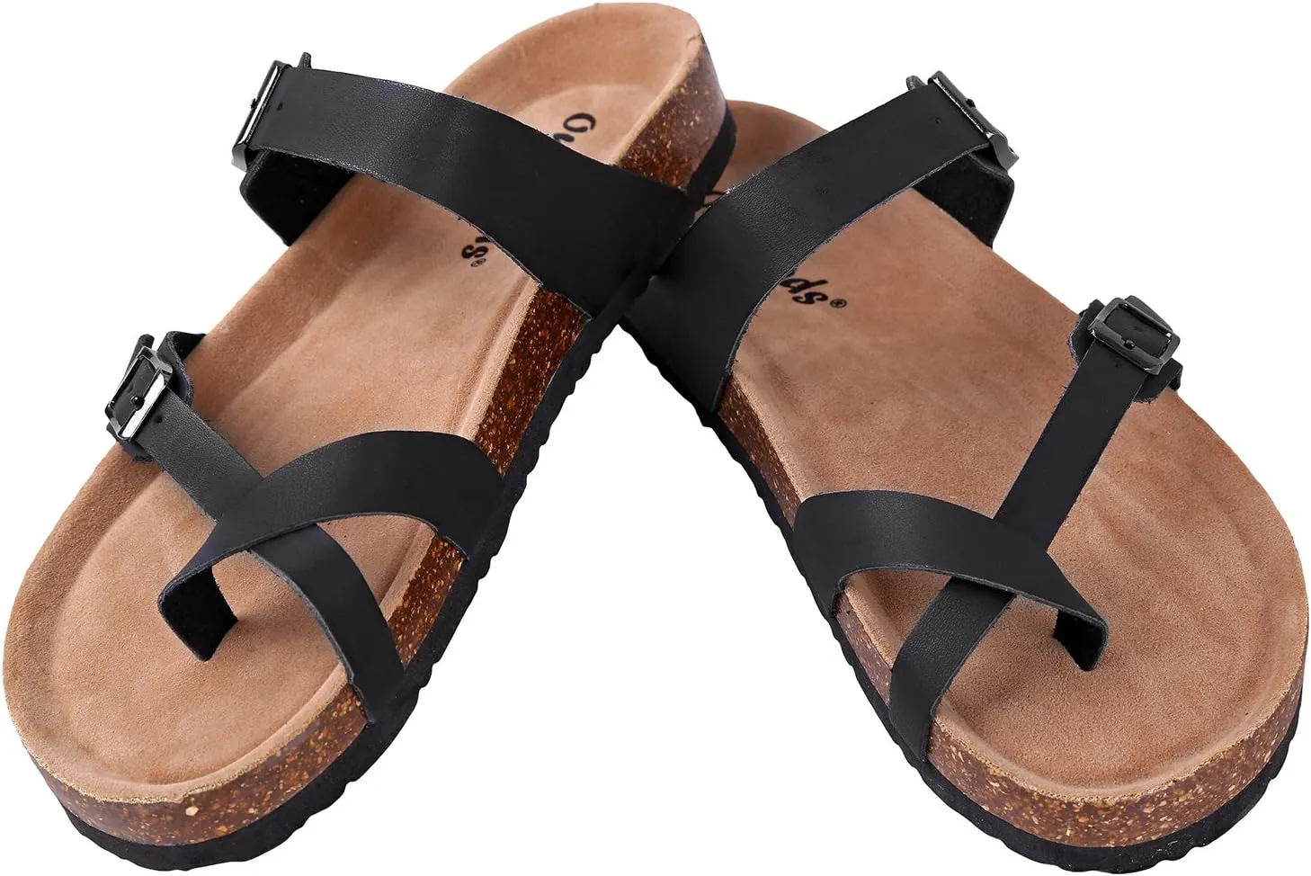 Outwoods Women's Bork-30 Vegan Leather Slide On Toe Loop Sandals