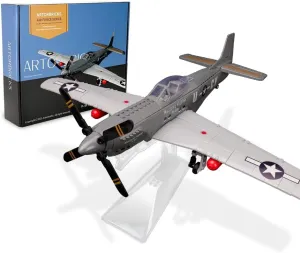 P-51 Mustang Fighter Airplane Military Building Set with Display Stand - 258 Piece Model Kit for Adults, Collectors & Hobbyists