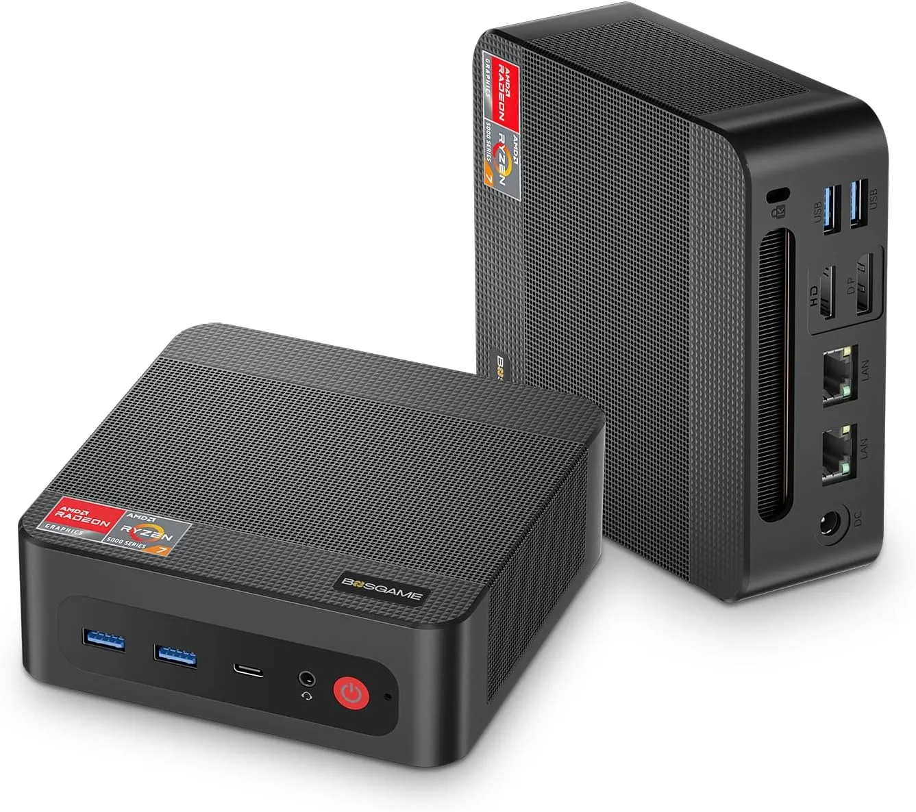 P4 Light Gaming Mini PC, Ryzen 7 5700U, 32GB RAM 1TB SSD, 11 Pro Triple 4K 60HZ Displays Desktop Computers, Support PS3 Emulator Micro PC, HDMI DP Type-C, WiFi 6E, BT5.2, Dual 2.5GbE LAN