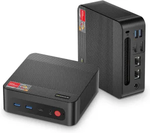 P4 Light Gaming Mini PC, Ryzen 7 5700U, 32GB RAM 1TB SSD, 11 Pro Triple 4K 60HZ Displays Desktop Computers, Support PS3 Emulator Micro PC, HDMI DP Type-C, WiFi 6E, BT5.2, Dual 2.5GbE LAN