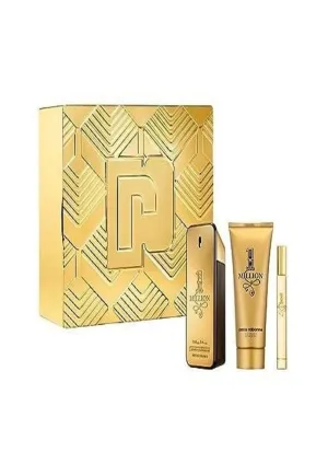 Paco Rabanne One Million 3-Piece Set for Men, (3.4 Oz Eau De Toilette Spray   3.4 Oz Shower Gel   0.33 Oz Travel Spray)