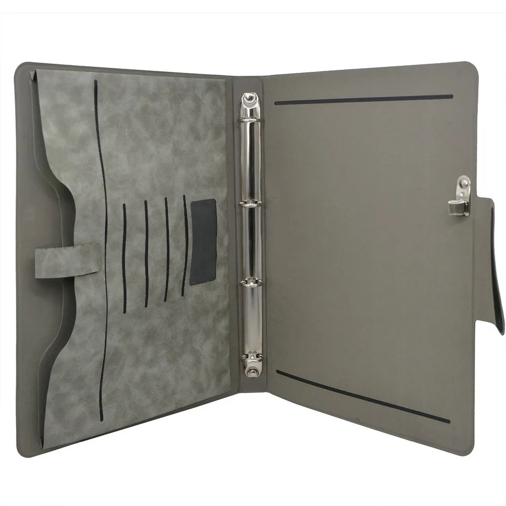 Padfolio Ring Binder File Folder, Business and Interview Portfolio with 4-Ring Binder