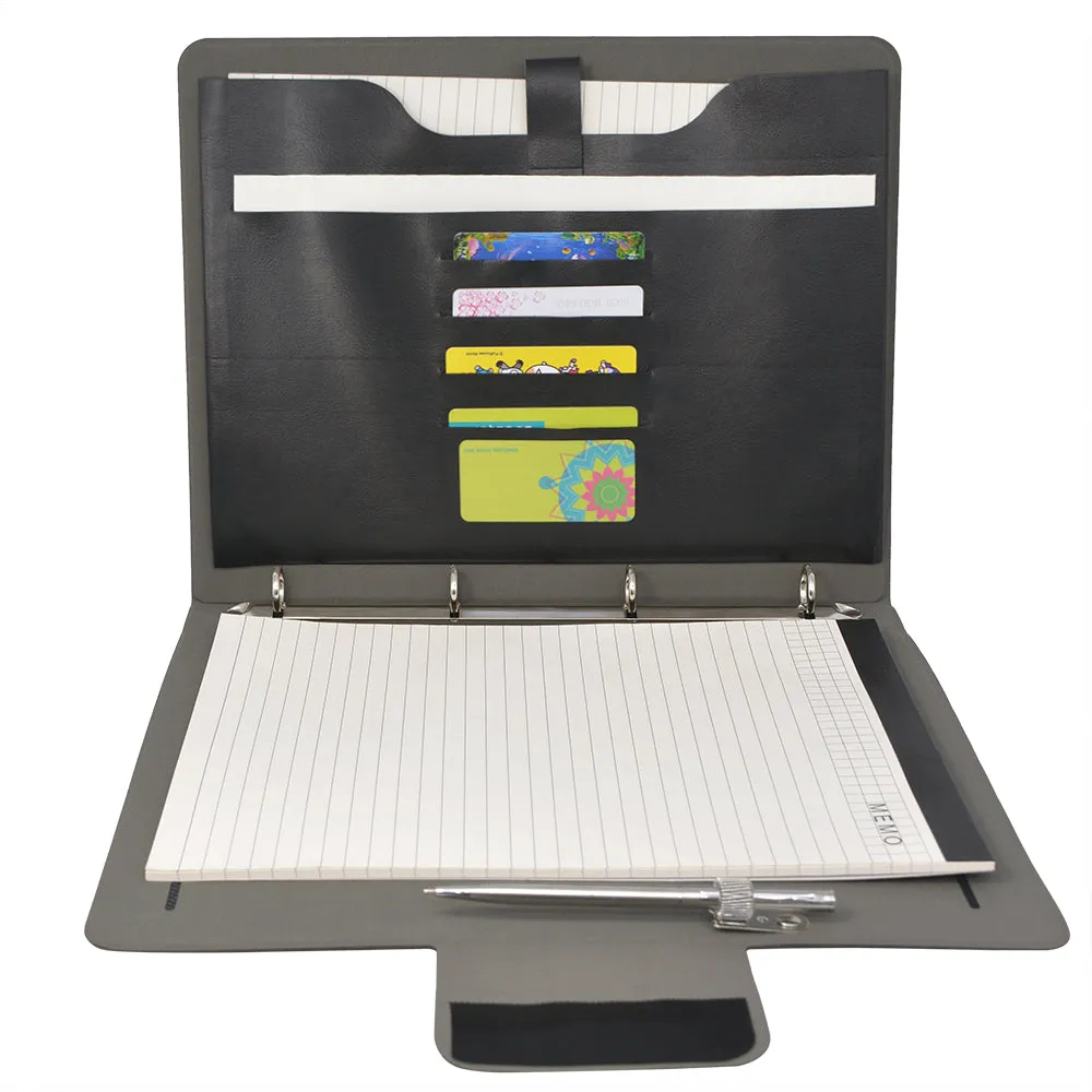 Padfolio Ring Binder File Folder, Business and Interview Portfolio with 4-Ring Binder