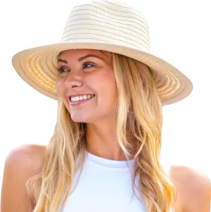 Panama Jack Women's Sun Hat - Paper Braid Straw, Safari, 3 1/2" Big Brim