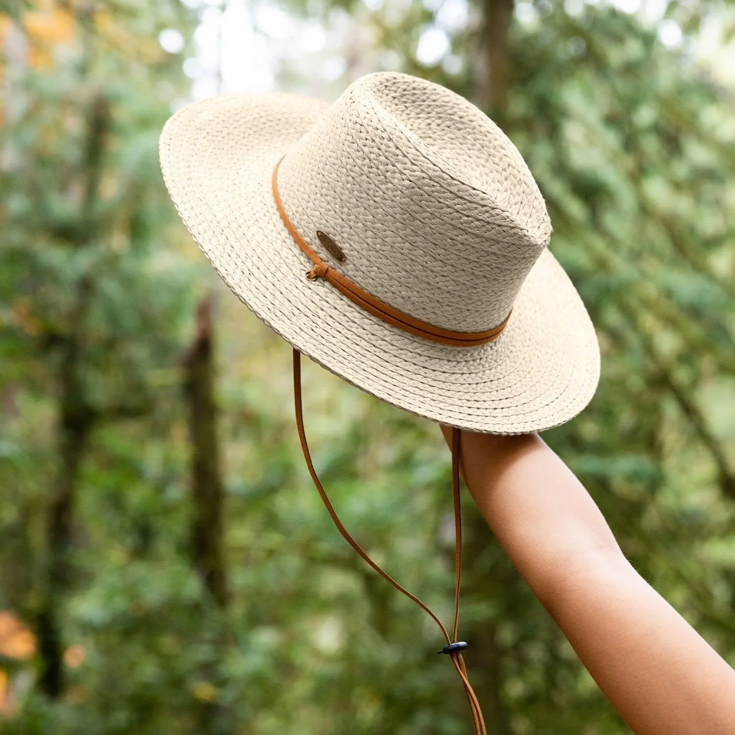 Panama Jack Women's Sun Hat - Paper Braid Straw, Safari, 3 1/2" Big Brim