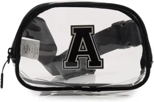 Pander Clear Small Belt Bag with Nylon Fabric Trim - Perfect for Game Day, Ballgame, Stadium Events Essentials - Black/A