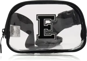 Pander Clear Small Belt Bag with Nylon Fabric Trim - Perfect for Game Day, Ballgame, Stadium Events Essentials - Black/E